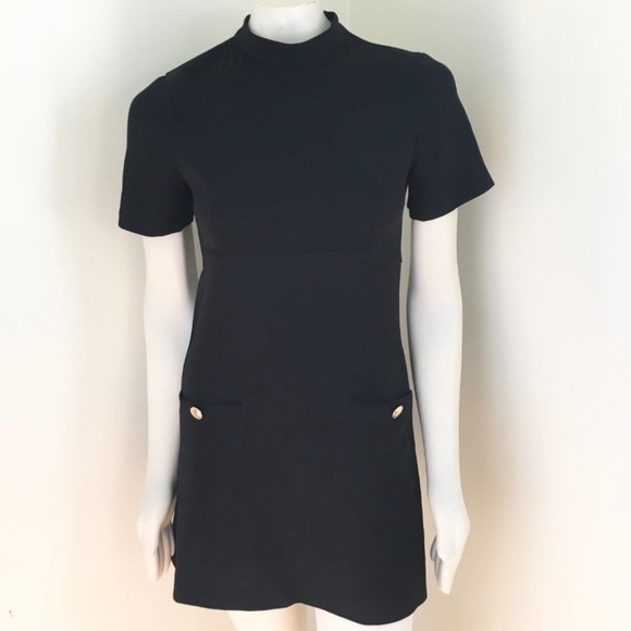 Zara high-collar black dress with pockets - Picture 4 of 4